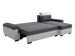 Sofá rinconera reversible de tela antracita y gris claro GABY II