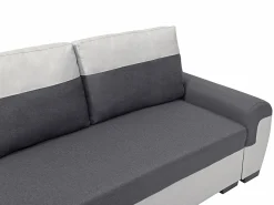 Sofá rinconera reversible de tela antracita y gris claro GABY II