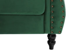 Sofá rinconera reversible de terciopelo verde pino estilo charme francés vintage TRUMBO