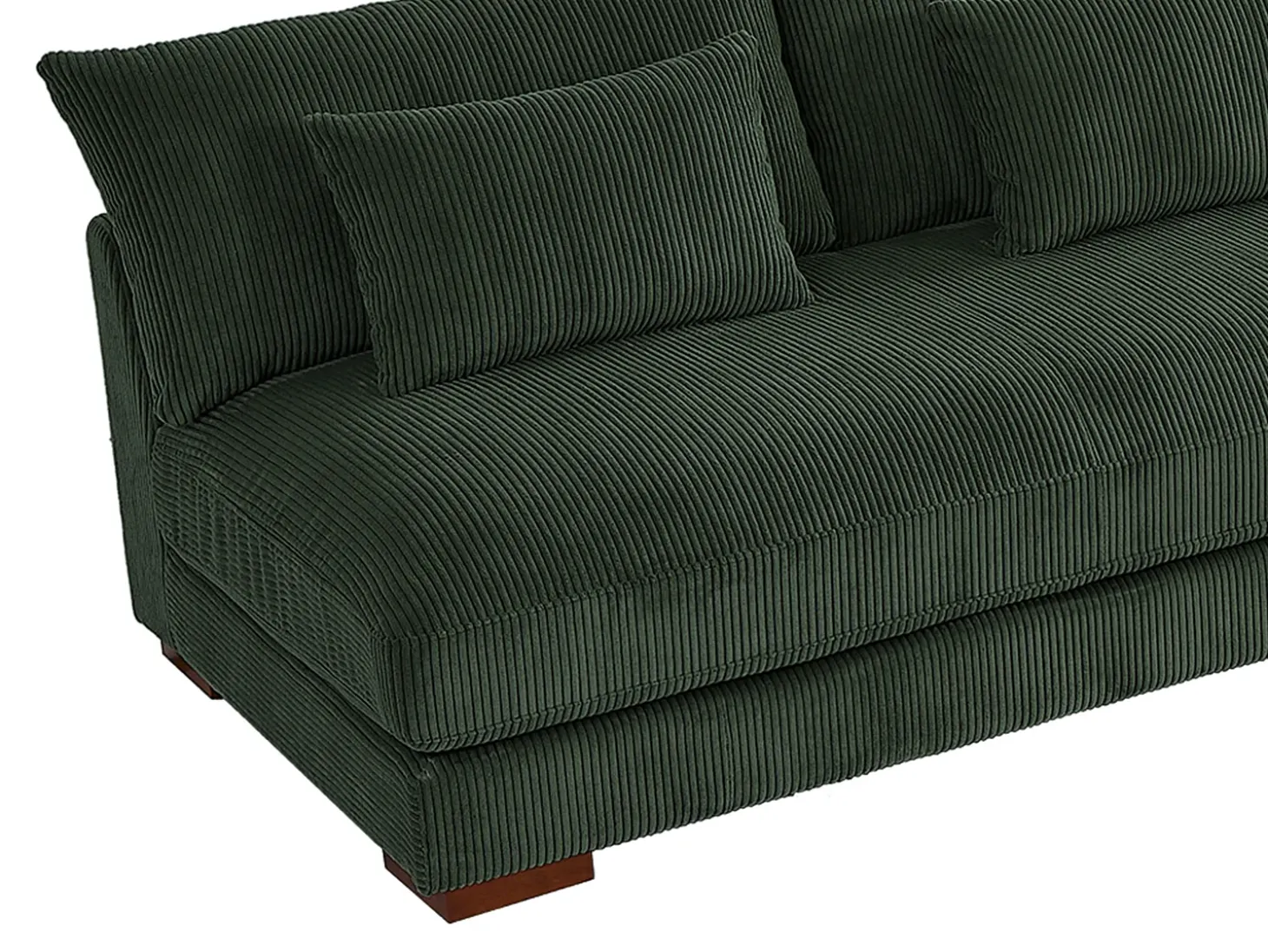 Sofá rinconera reversible de pana verde SPERONE de Pascal Morabito