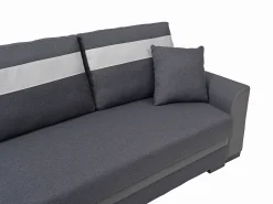 Sofá rinconera reversible de tela y cuero sintético antracita GIANY II