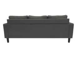 Sofá rinconero en tapizado antimancha CLIN II - Ángulo reversible - Gris Oscuro