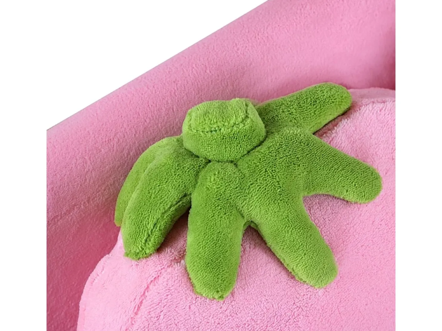 Sofá rosa de 2 plazas - Sofá infantil con 2 cojines y reposabrazos con estampado de fresas