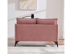 Sofá rosa de 2 plazas - Sofá con bolsillos laterales de almacenamiento y soporte para teléfono - para sala de estar y dormitorio