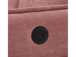 Sofá rosa de 2 plazas - Sofá con bolsillos laterales de almacenamiento y soporte para teléfono - para sala de estar y dormitorio