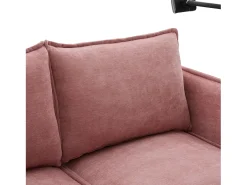 Sofá rosa de 2 plazas - Sofá con bolsillos laterales de almacenamiento y soporte para teléfono - para sala de estar y dormitorio