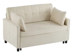 Sofá 142x79x85 cm - Respaldo ajustable - Chenille - Incluye 2 cojines - Beige