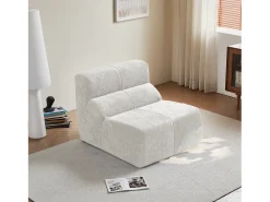 Sofá 94x110x79cm compacto envío comprimido asiento cómodo relleno espuma terciopelo blanco
