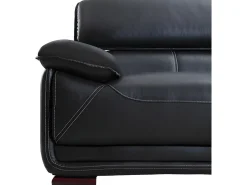 Sofa 2 plazas de piel color negro MACELO