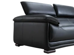 Sofa 2 plazas de piel color negro MACELO
