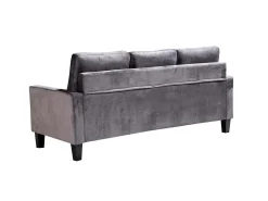 Sofa + Puf Convertible en Chaise Longue 184x131 cm 3 plazas color gris