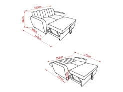 Sofa Cama de Matrimonio Berlin 155cm Gris