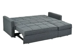 Sofá-cama de 3 plazas de tela color gris claro CANETTI