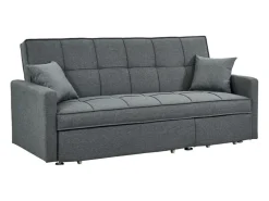 Sofá-cama de 3 plazas de tela color gris claro CANETTI