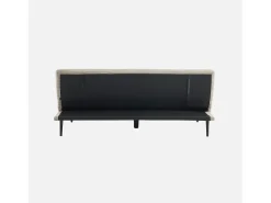 Sofá-cama en terciopelo de pana fina, 3 plazas gris beige