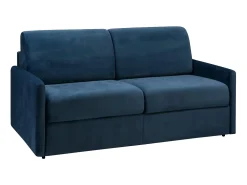 Sofá-cama exprés 3 plazas 18 cm terciopelo Azul CALIFE