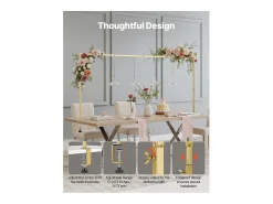 Soporte de Vara de Mesa SucceBuy con Pinzas, Soporte Arco de Mesa, Altura Ajustable 33-107 cm Longitud Ajustable 71.12-249 cm, Marco de Arco Metal