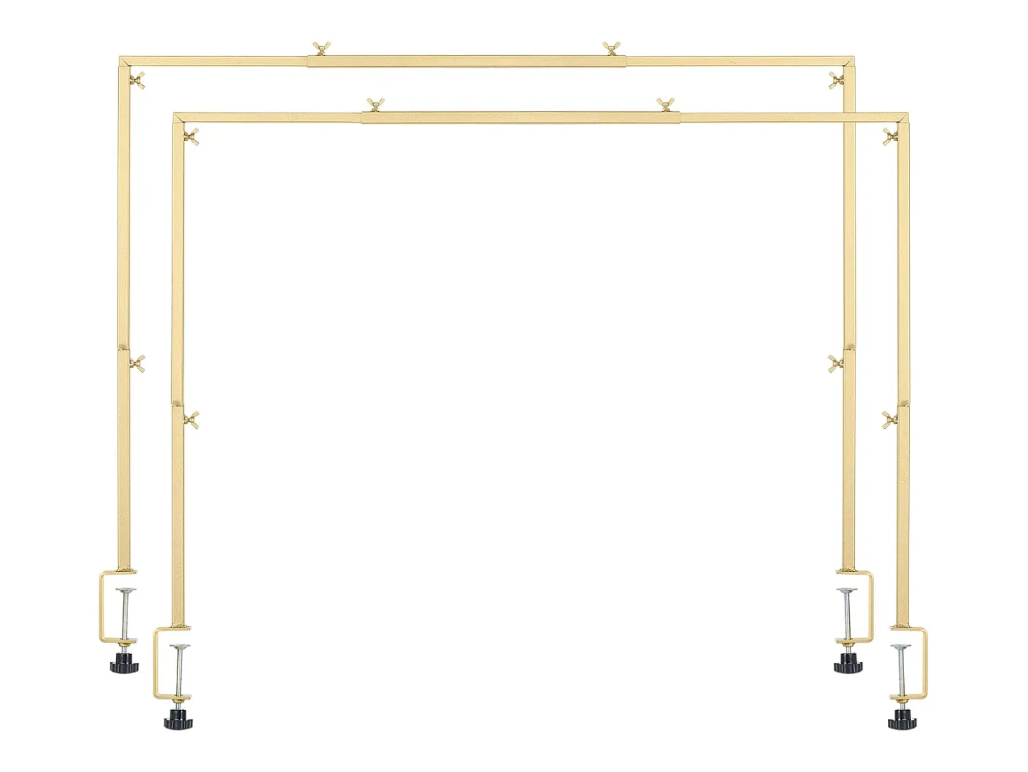 Soporte de Vara de Mesa SucceBuy con Pinzas, Soporte Arco de Mesa, 2 PCS, Altura Ajustable 33-107 cm Longitud Ajustable 71.1-249 cm, Marco Arco Metal