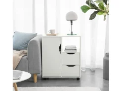 Soporte para Impresora de archivador de Oficina en casa, Armario de Almacenamiento sobre Ruedas, Color Blanco FBT105-W SoBuy ES