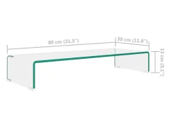 Soporte para TV/Elevador monitor cristal claro 80x30x13 cm