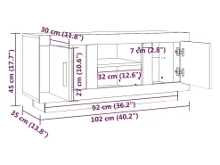 Stephen Mueble de TV madera contrachapada roble Sonoma 102x35x45 cm