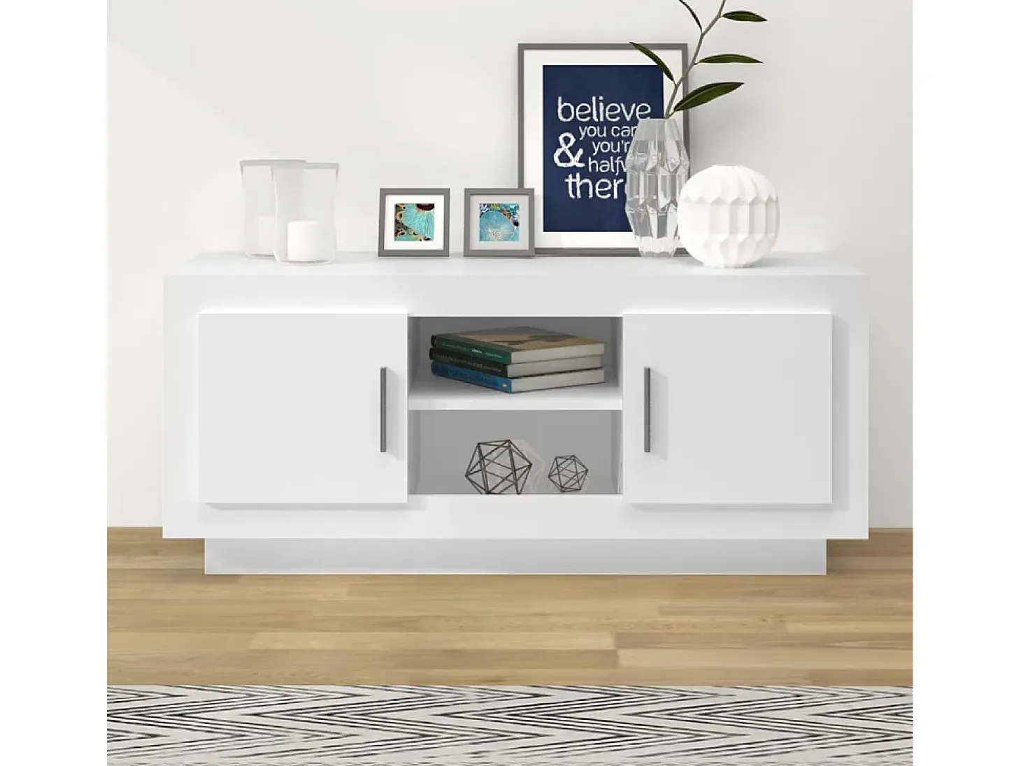 Stephen Mueble para TV madera contrachapada negro 102x35x45 cm