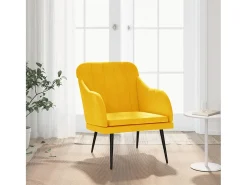 Streetsboro Sillón de terciopelo amarillo 63x76x80 cm