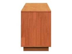 Sybe Mueble de TV madera maciza de pino marrón cera 140x37x50 cm