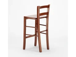 Taburete alto de madera con respaldo Munich para bar pub y cocina