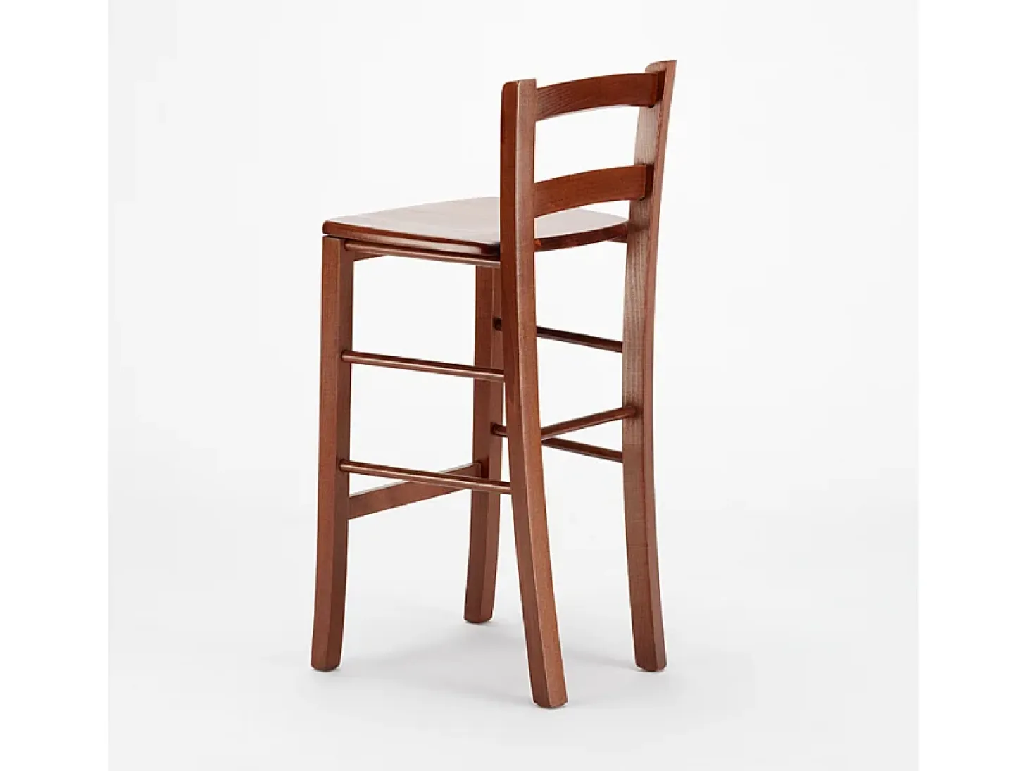 Taburete alto de madera con respaldo Munich para bar pub y cocina