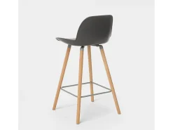 Taburete alto moderno Eiffel para bar y cocina diseño escandinavo Burj d65 - Gris