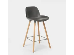 Taburete alto moderno Eiffel para bar y cocina diseño escandinavo Burj d65 - Gris