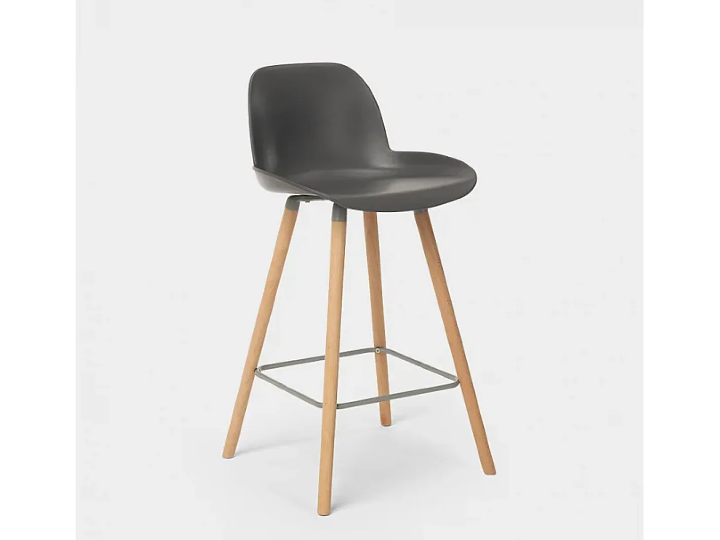Taburete alto moderno Eiffel para bar y cocina diseño escandinavo Burj d65 - Gris
