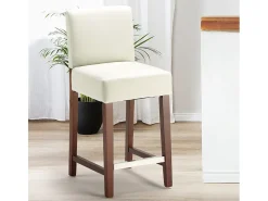 Taburete Bar cocina de madera estilo Henriksdal 63 cm de altura Comfort L - Blanco