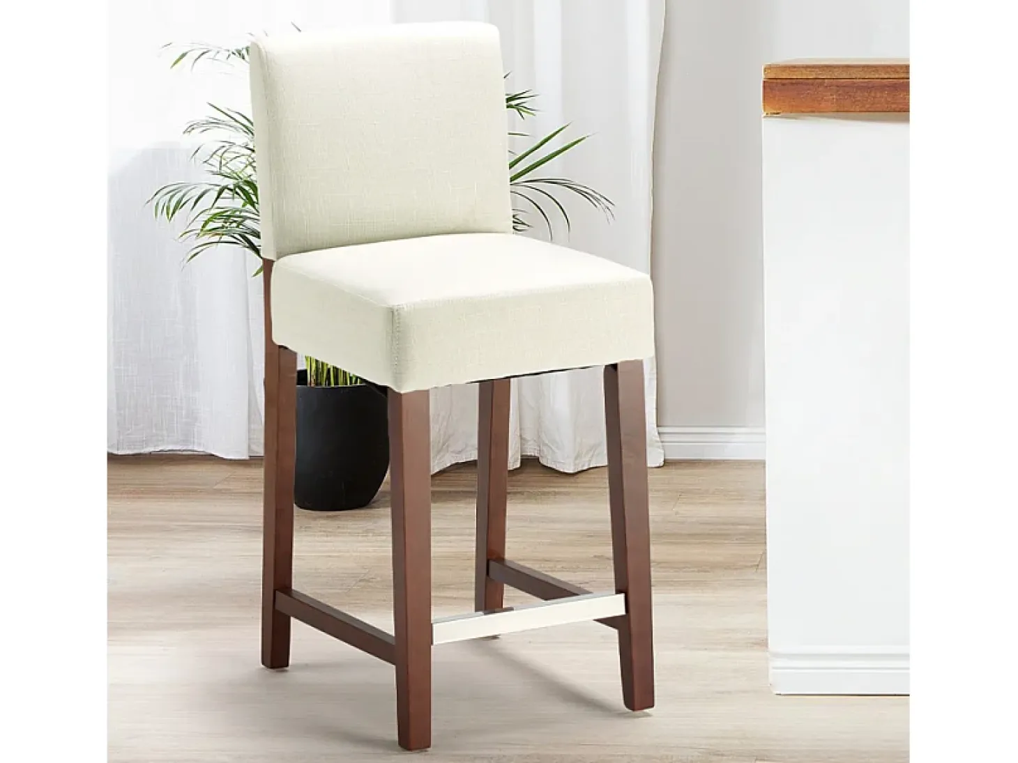 Taburete Bar cocina de madera estilo Henriksdal 63 cm de altura Comfort L - Blanco