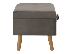 Taburete de almacenamiento de terciopelo gris de 40 cm