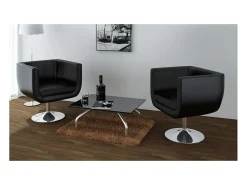 Taburete de bar 2 unidades cuero artificial negro