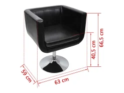 Taburete de bar 2 unidades cuero artificial negro
