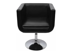 Taburete de bar 2 unidades cuero artificial negro
