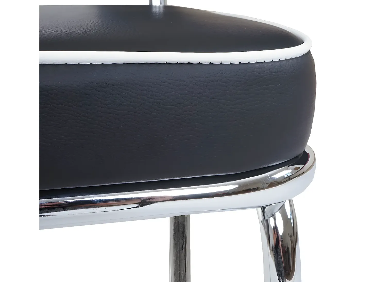 Taburete de bar Akita (set de 2), blanco y negro