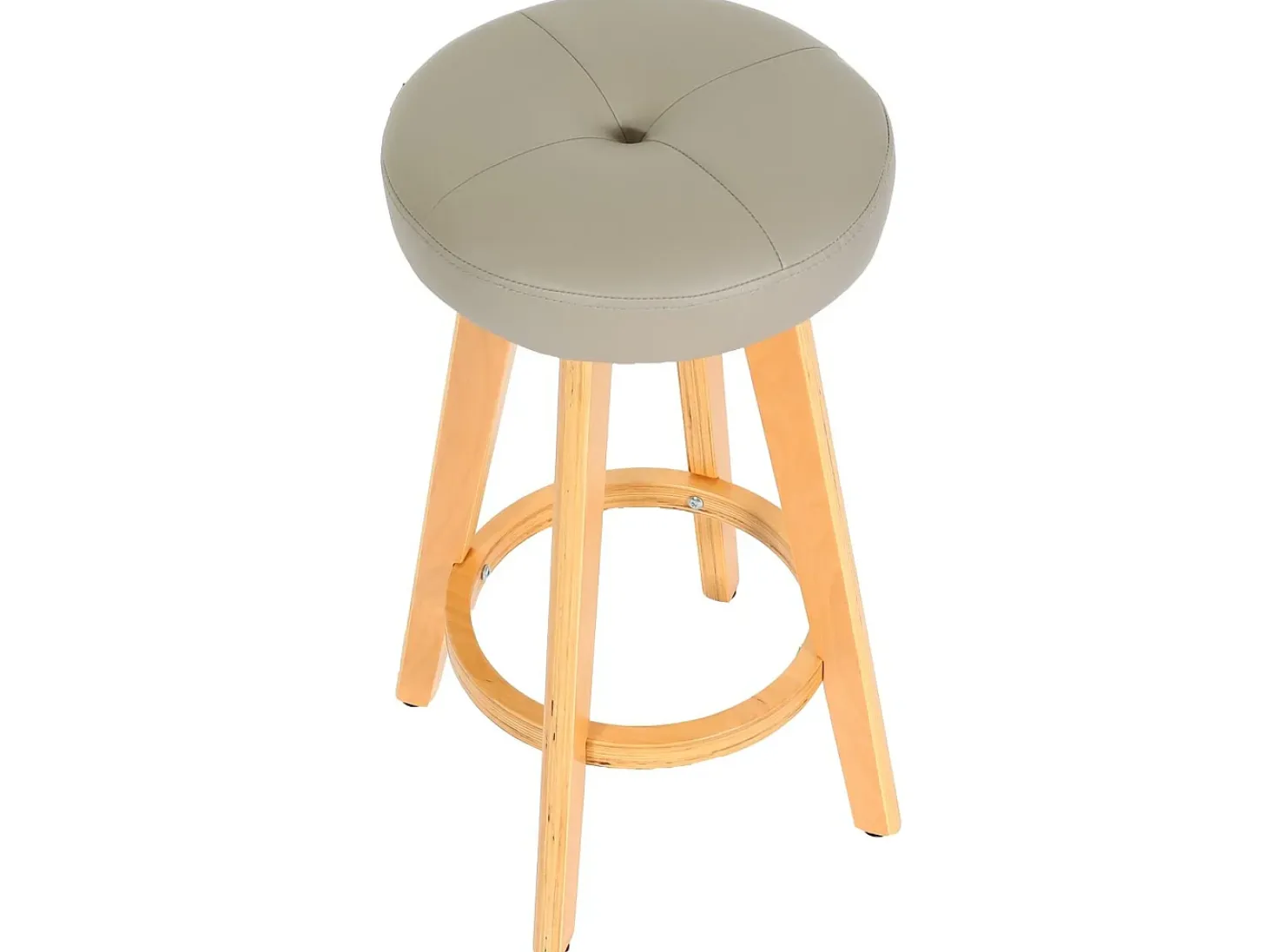 Taburete de bar Boras (juego de 2) giratorio, taupe, patas claras