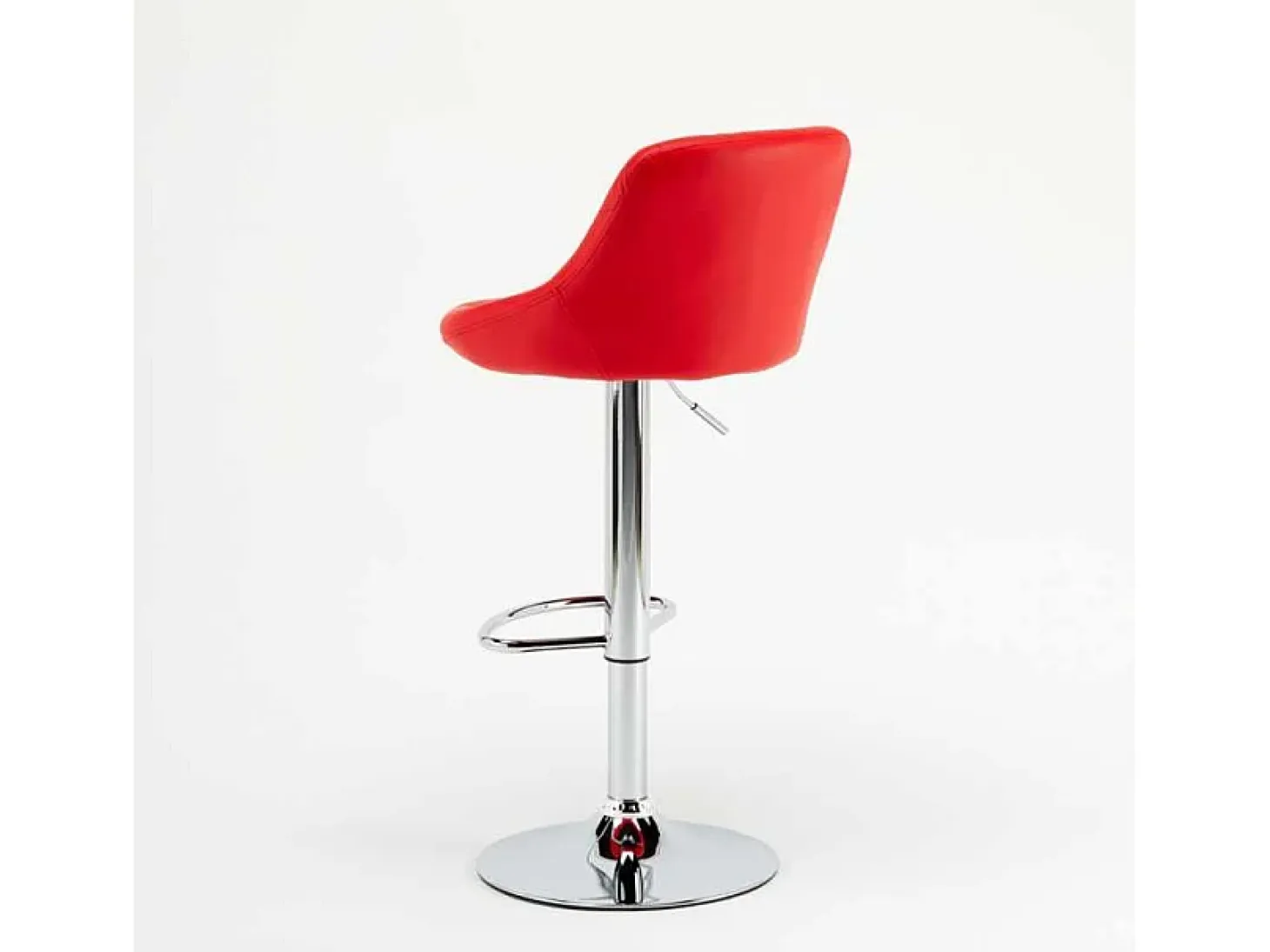 Taburete de bar cocina alto fijo giratorio ajustable respaldo Philadelphia - Rojo