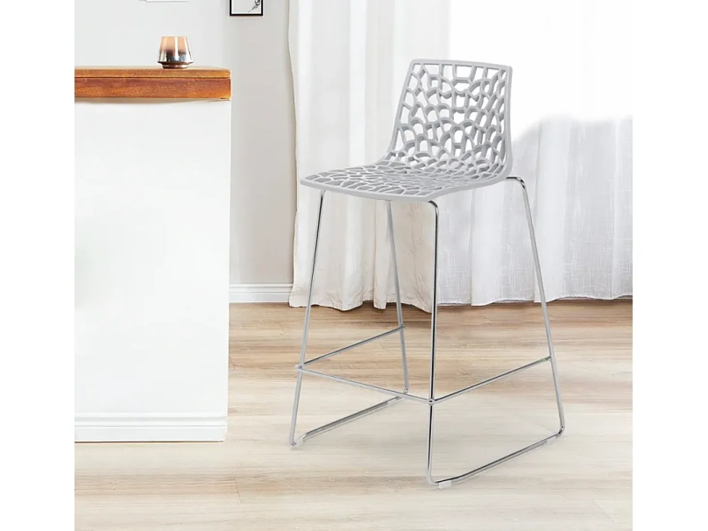 Taburete de bar de diseño Grand Soleil 64cm Mini Spider - Gris