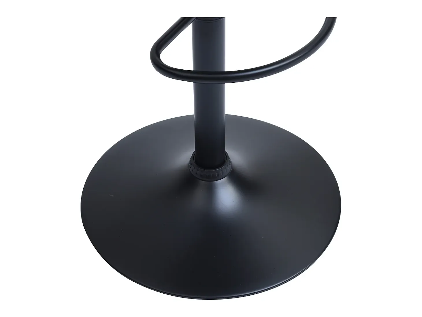 Taburete de bar de pana y metal - Altura ajustable - Negro - MASURIE