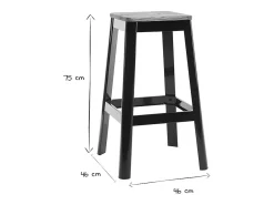 Taburete de bar diseño negro A75cm NICK