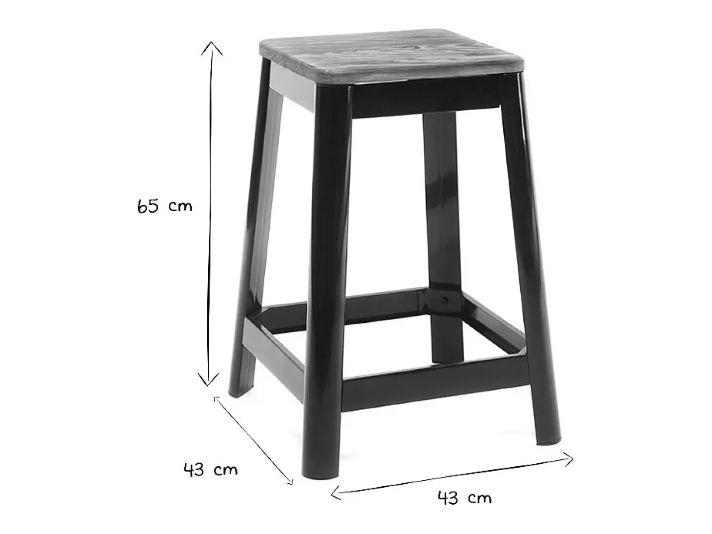 Taburete de bar diseño negro A65cm NICK
