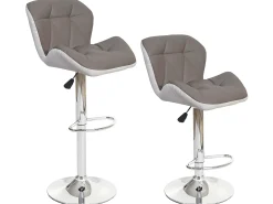 Taburete de bar MCW-A92, gris topo