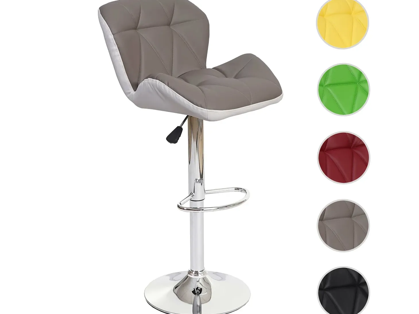 Taburete de bar MCW-A92, gris topo