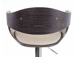 Taburete de bar MCW-A47, gris, imitación cuero crema