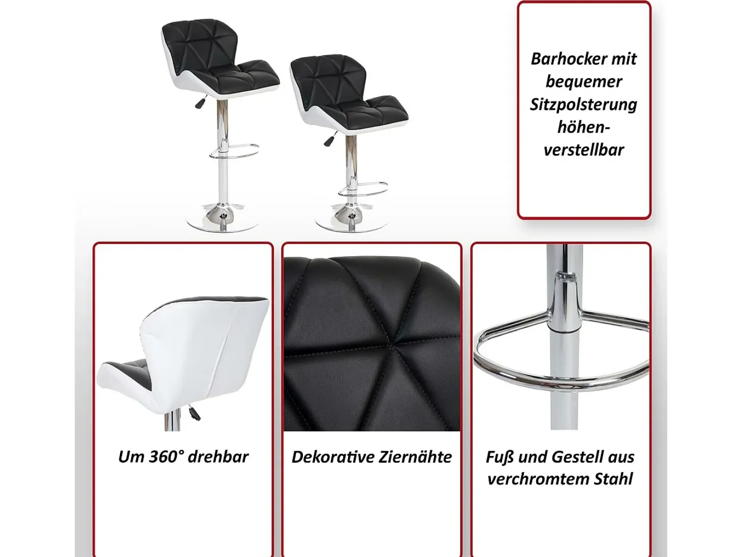 Taburete de bar MCW-A92 (set de 2), verde